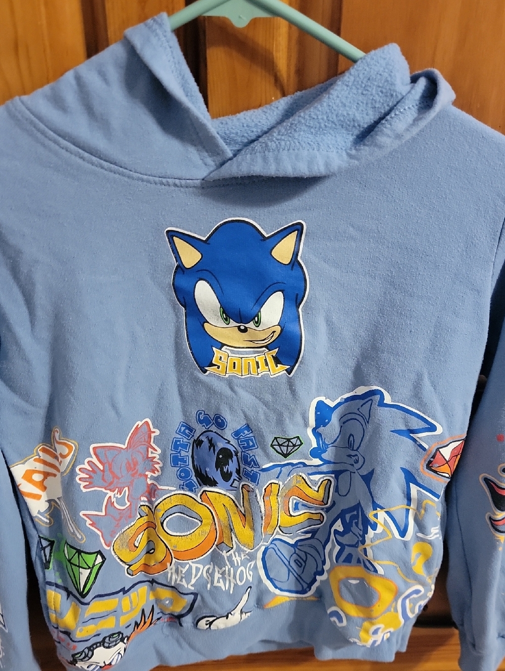 Sonic The Hedgehog Kids' Light Blue Graphic Hoodie